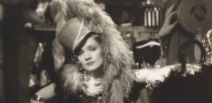 Dietrich, in a outfit for a movie. 