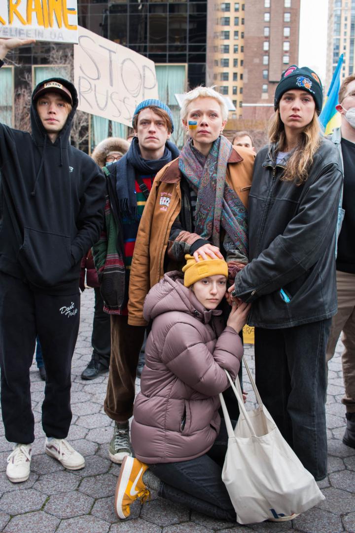 Protesters in support of Ukraine against Russia. 