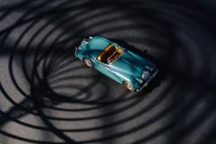 A 1950s car seen from a bird's eye view. 